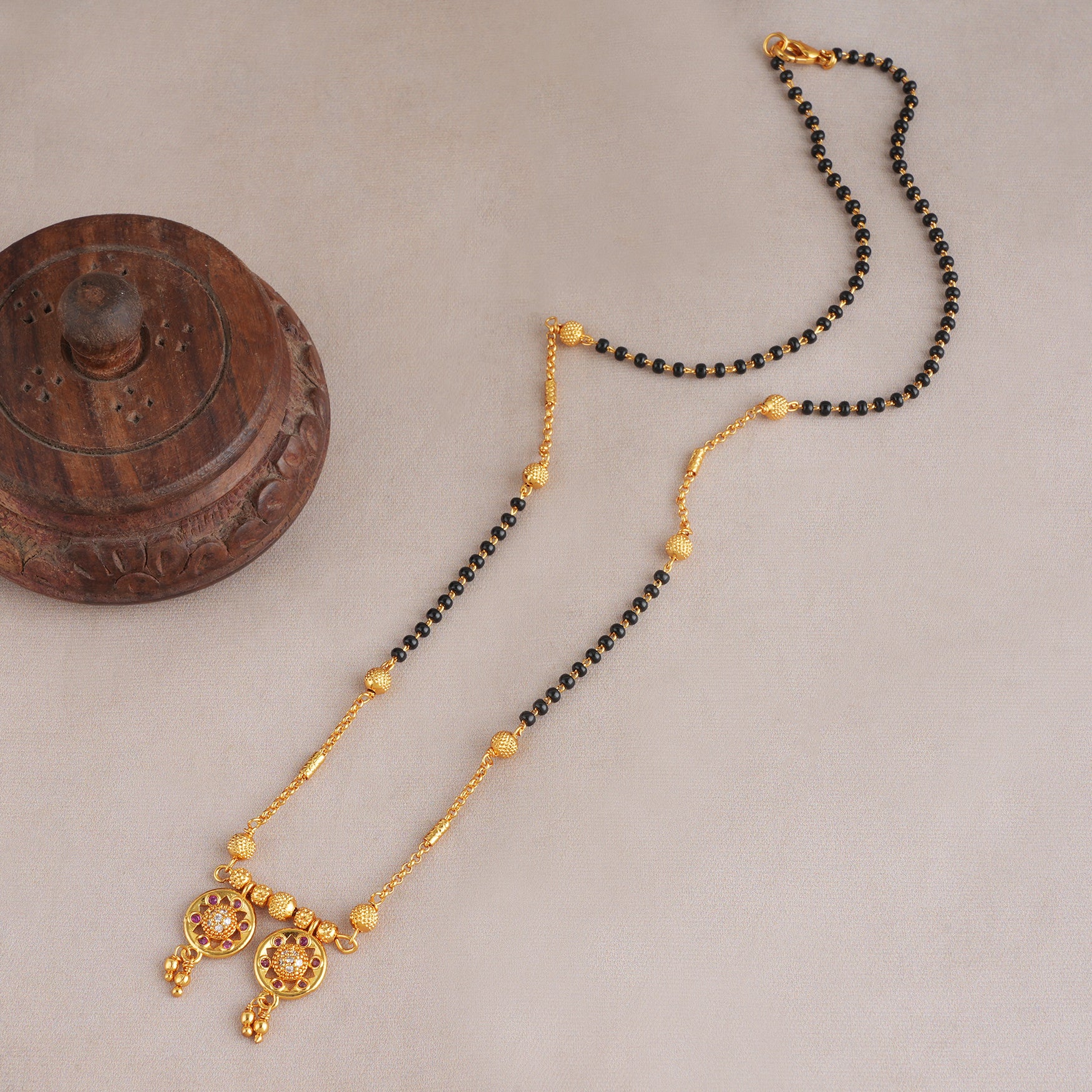 Beautiful gold plated diamond mangalsutra - Image 4