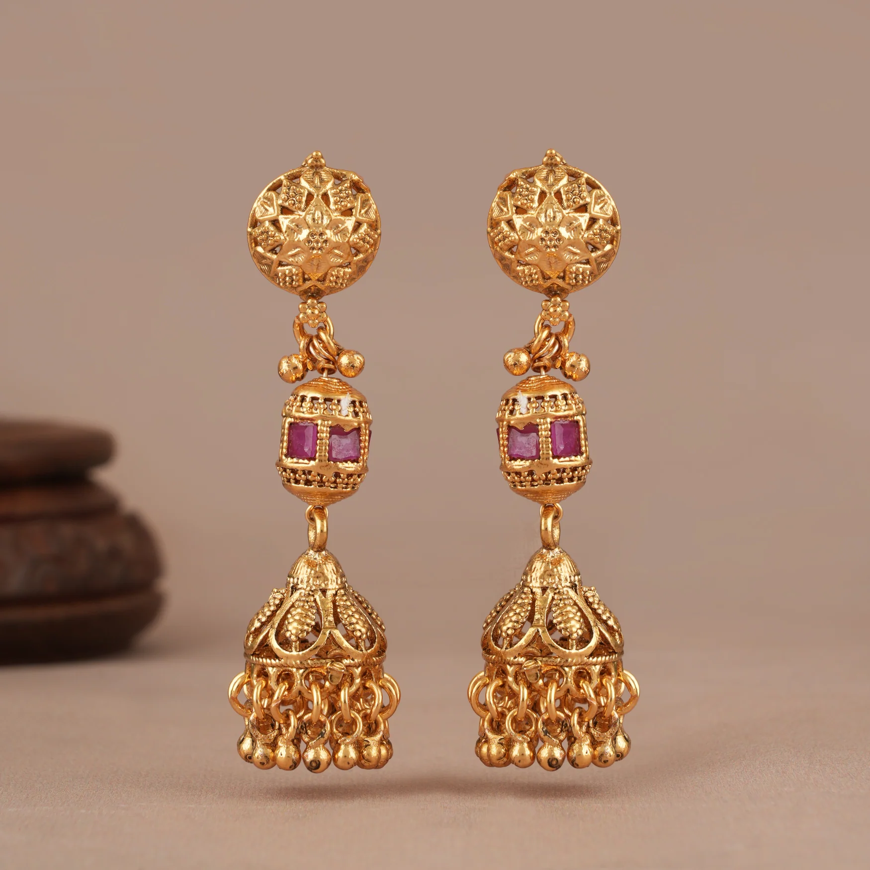 Beautiful multicolor stone gold plated mala set - Image 4