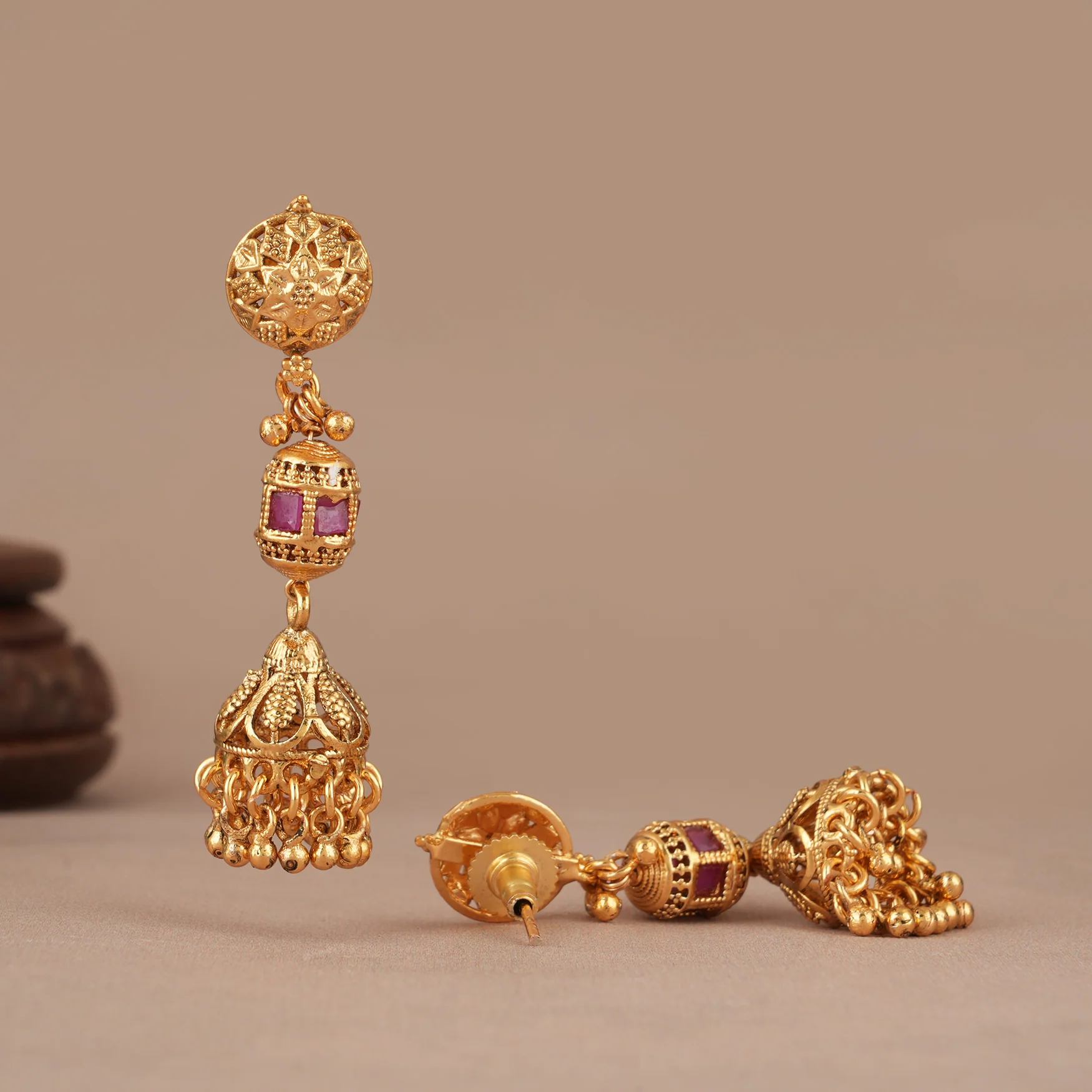 Beautiful multicolor stone gold plated mala set - Image 5