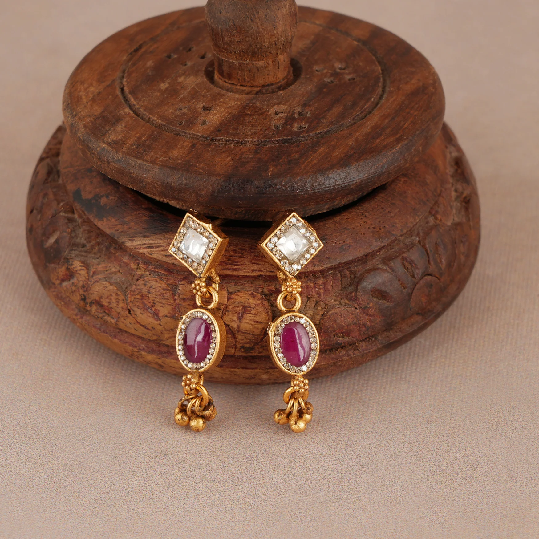 Elegant sleek multicolor stone string necklace set - Image 4
