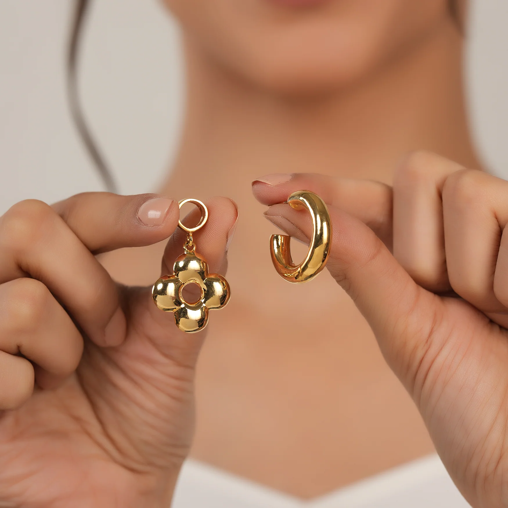 Long gold plated demi fine earring - Image 3