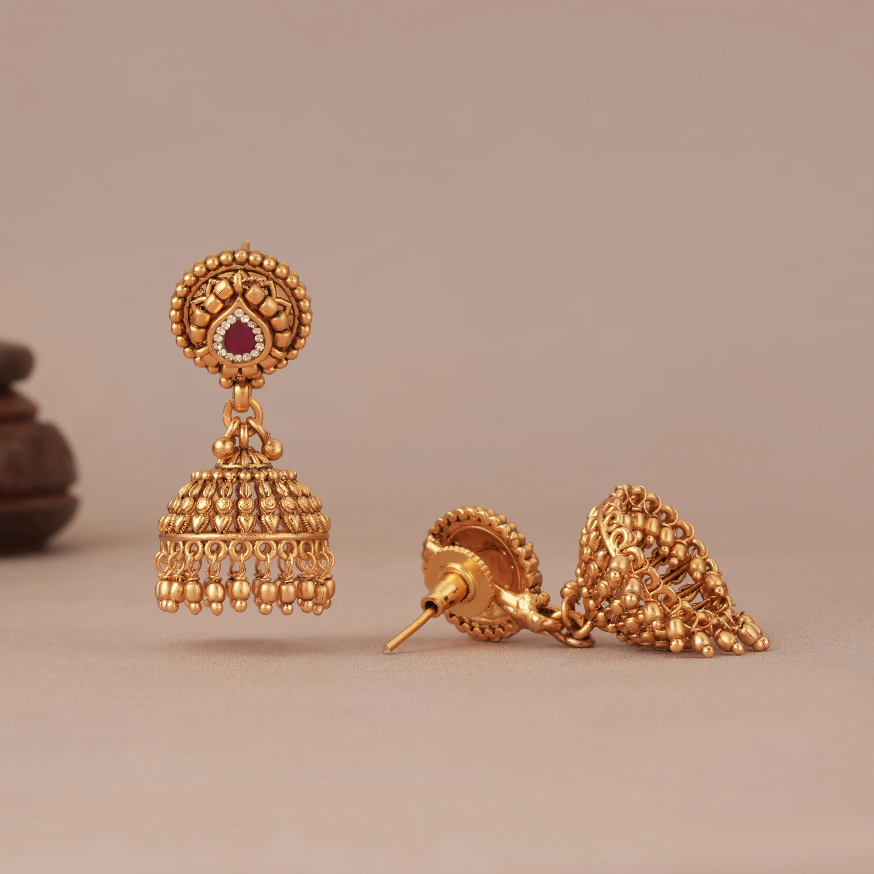Long stunning spiral antique gold mangalsutra set - Image 5