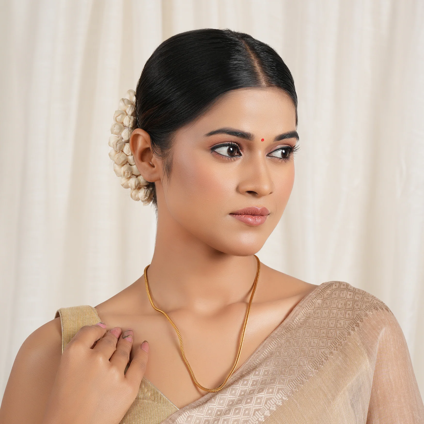 Plain gold plated solid chain for women - Image 2