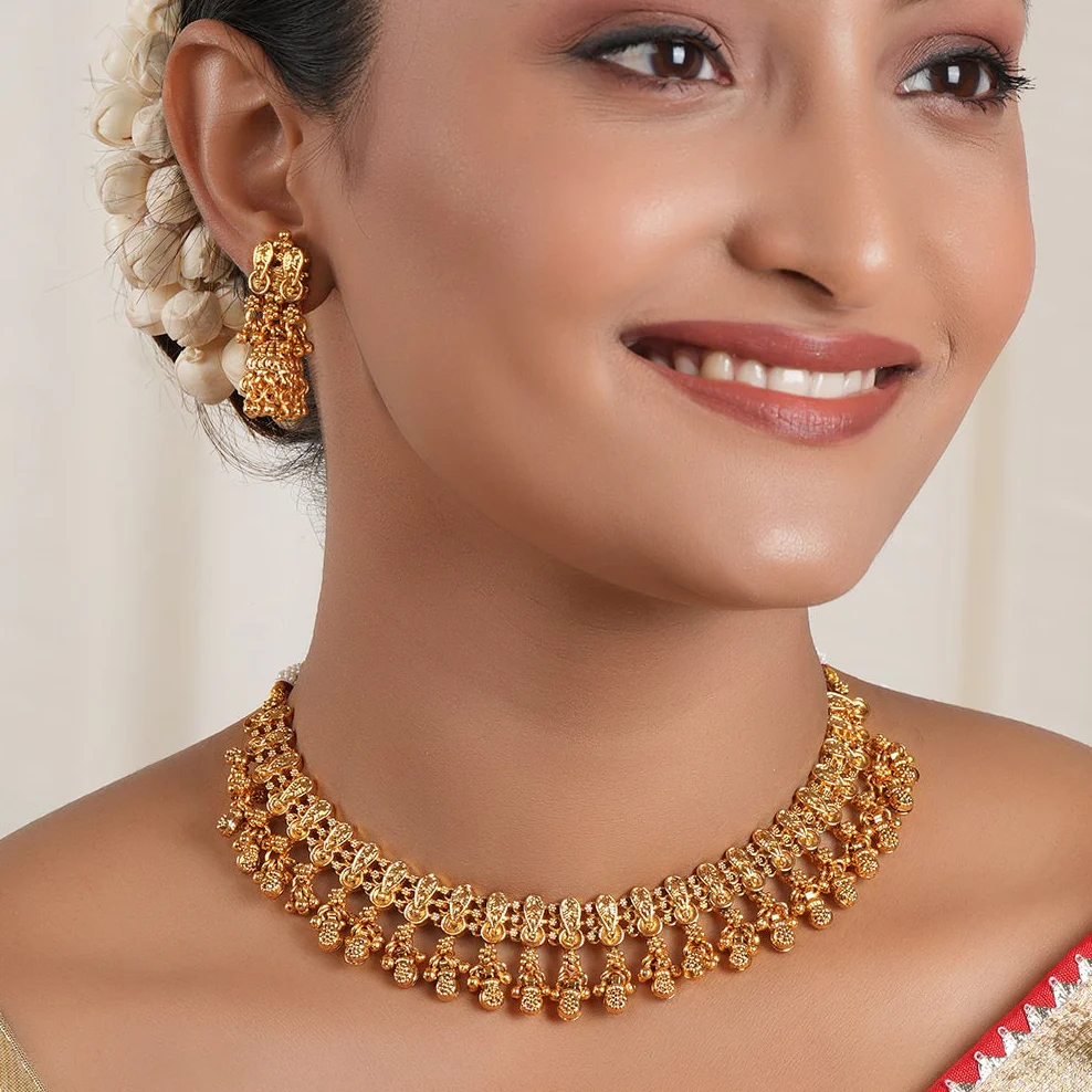 Plain high gold necklace set - Image 2